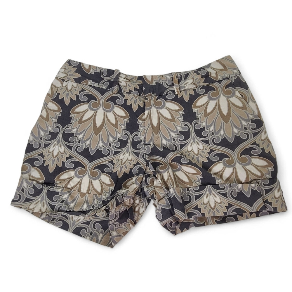 MOSSIMO STRETCH Shorts Tan Gray Print Sz 8
